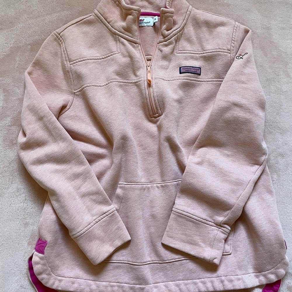 Vineyard Vines Pull Over Half Zip Light Pink Size… - image 2